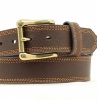 M and F Western Product N2710602 Men's Standard Belt in Brown Tumbled Cow with Triple Edge Stitch